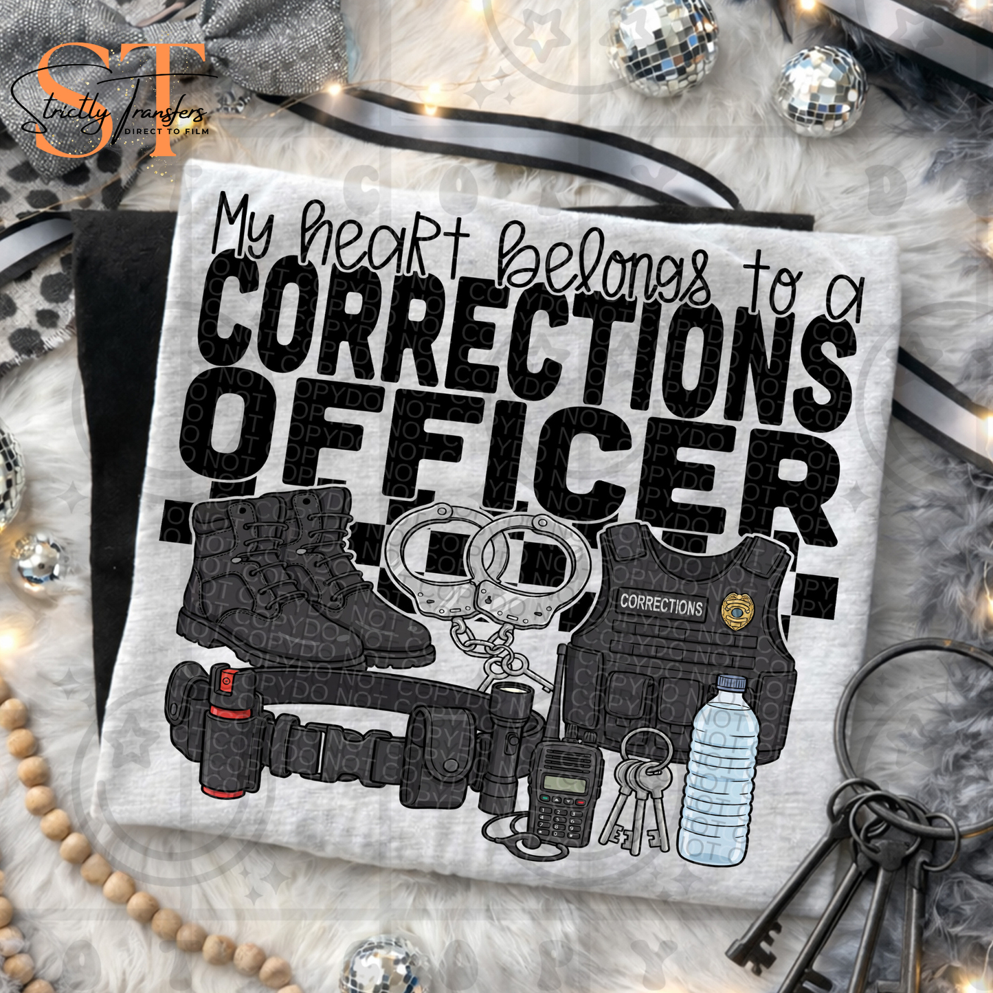 My Heart Belongs to a 1st Responder - 8 options Direct to Film Transfers