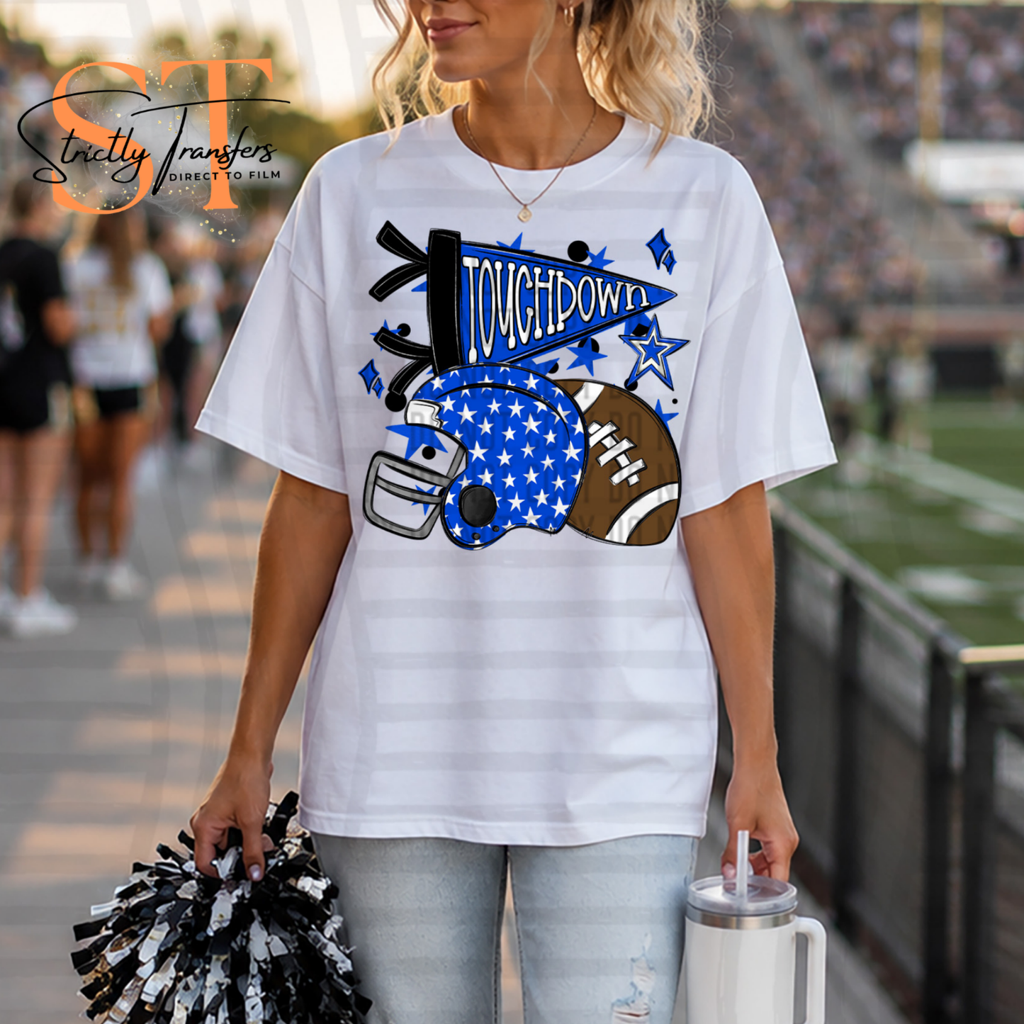 Touchdown Cheer Collage - 10 colors Direct to Film Transfers