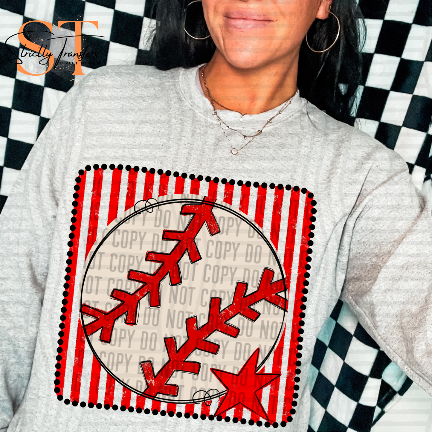 Distressed Baseball Squares- Multiple Colors Direct to Film Transfers