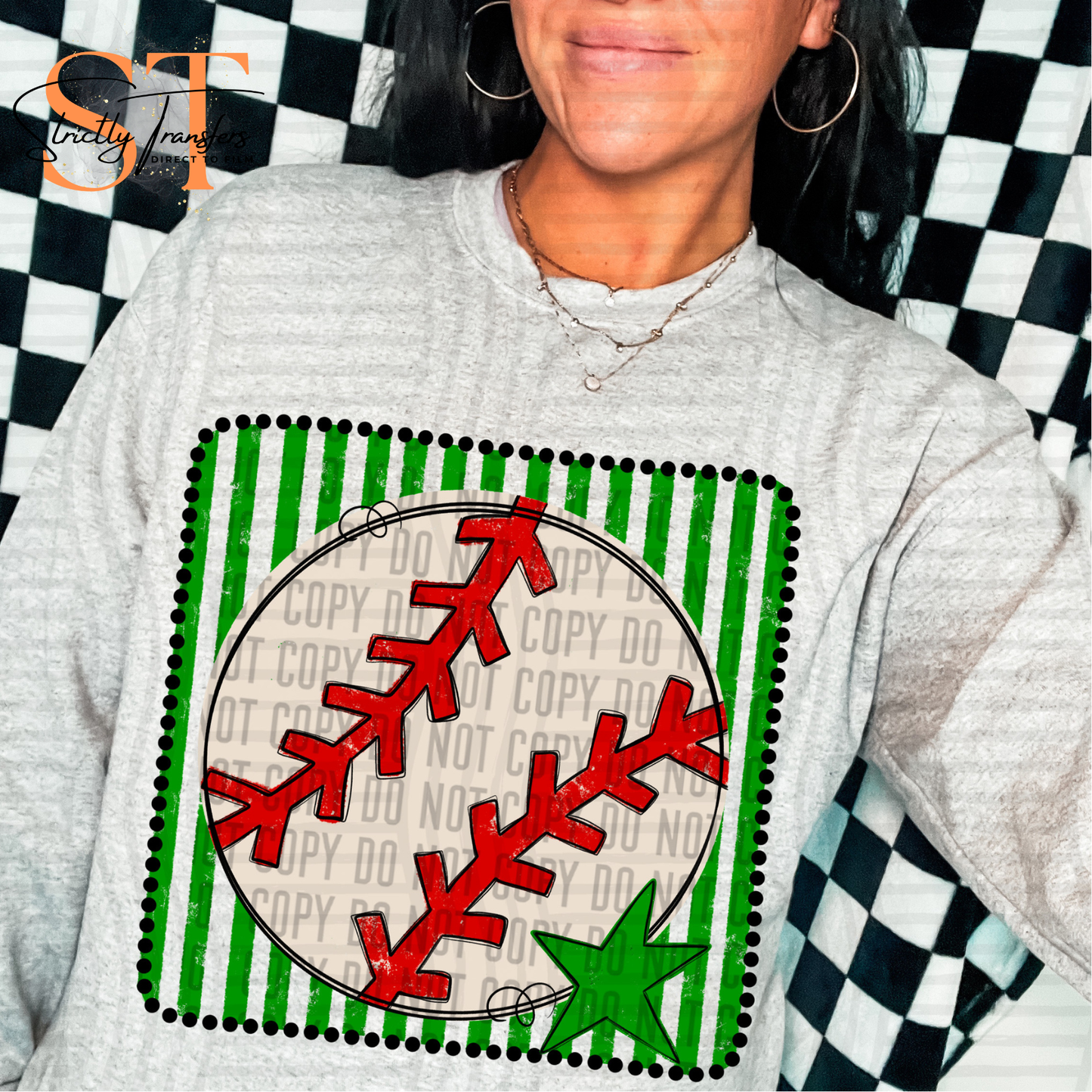 Distressed Baseball Squares- Multiple Colors Direct to Film Transfers