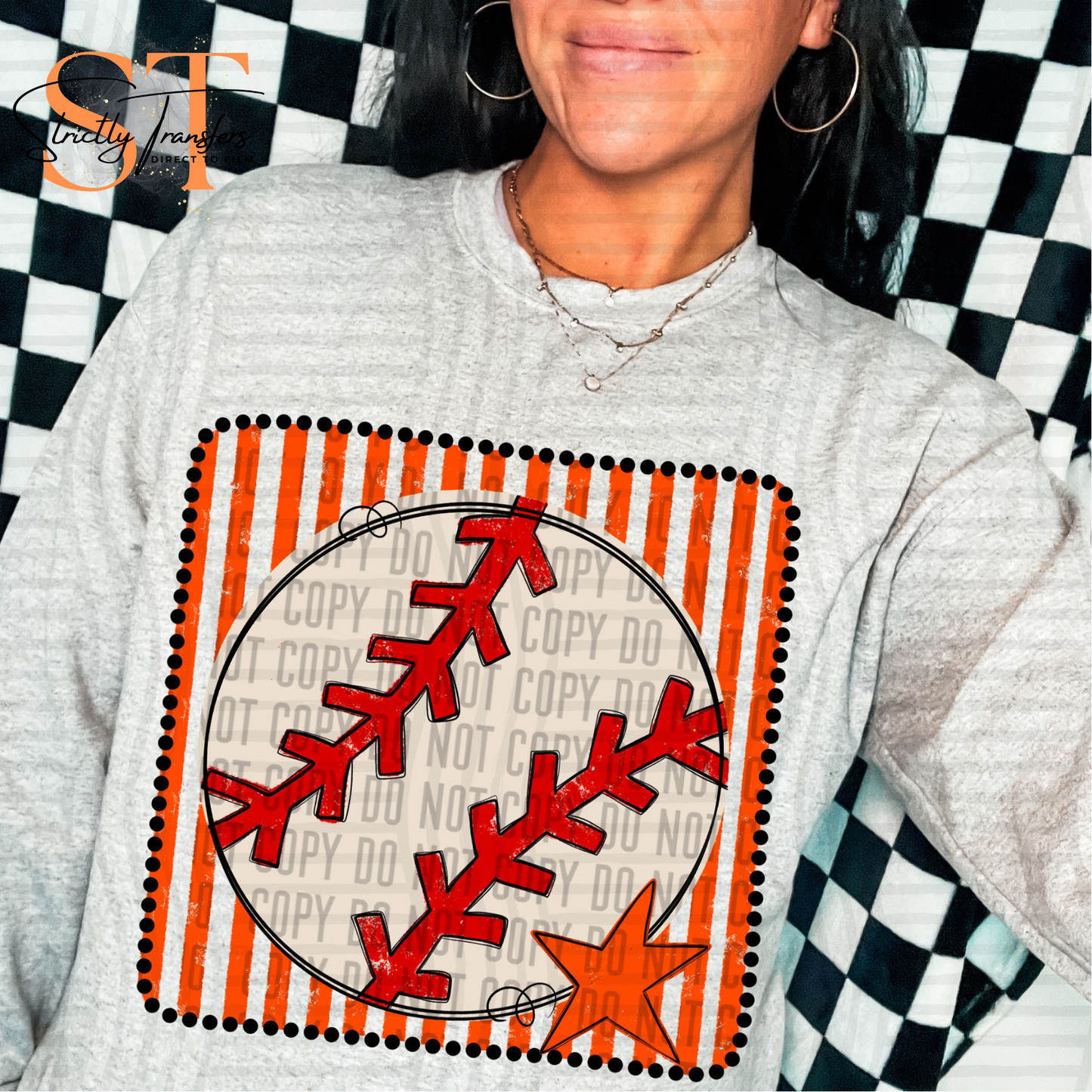 Distressed Baseball Squares- Multiple Colors Direct to Film Transfers