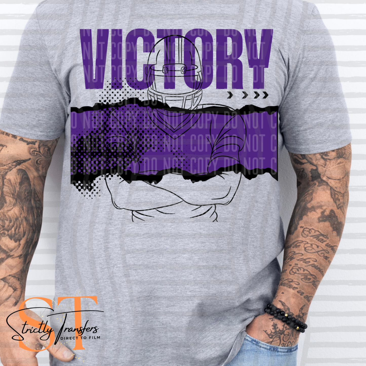 Victory Football - 10 colors Direct to Film Transfers