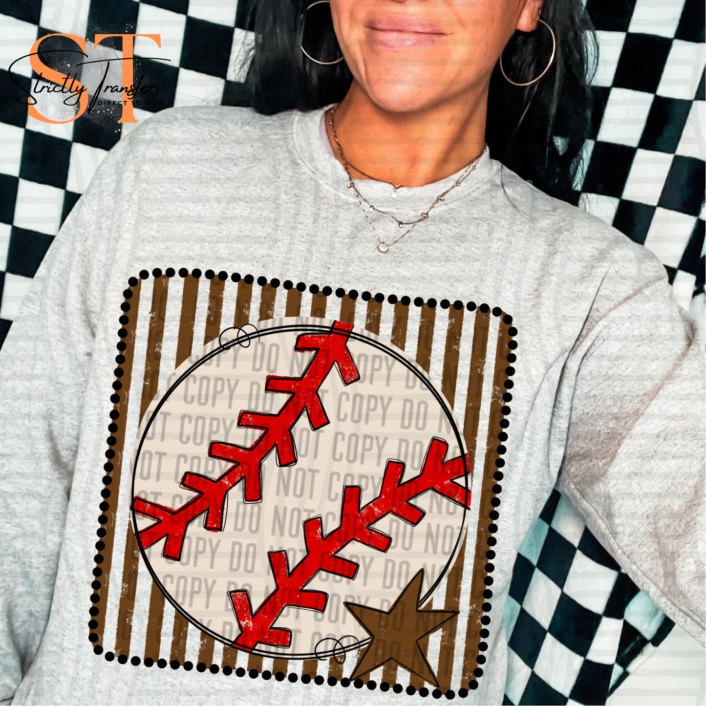 Distressed Baseball Squares- Multiple Colors Direct to Film Transfers