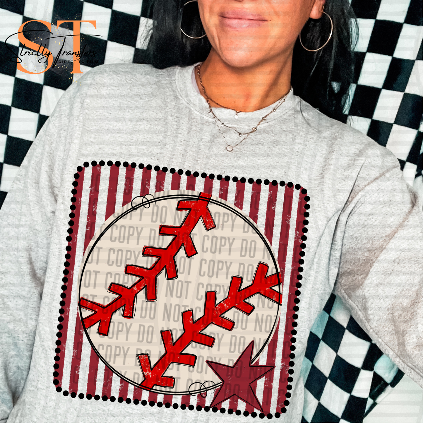 Distressed Baseball Squares- Multiple Colors Direct to Film Transfers