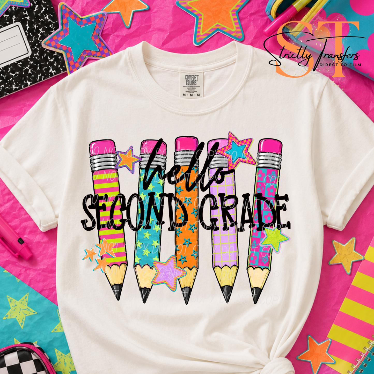 Hello Pencils Grade Levels - Multiple Options Direct to Film Transfers