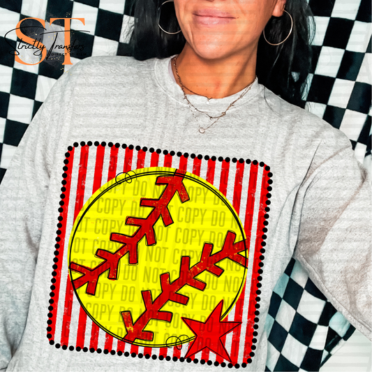 Distressed Softball Squares- Multiple Colors Direct to Film Transfers