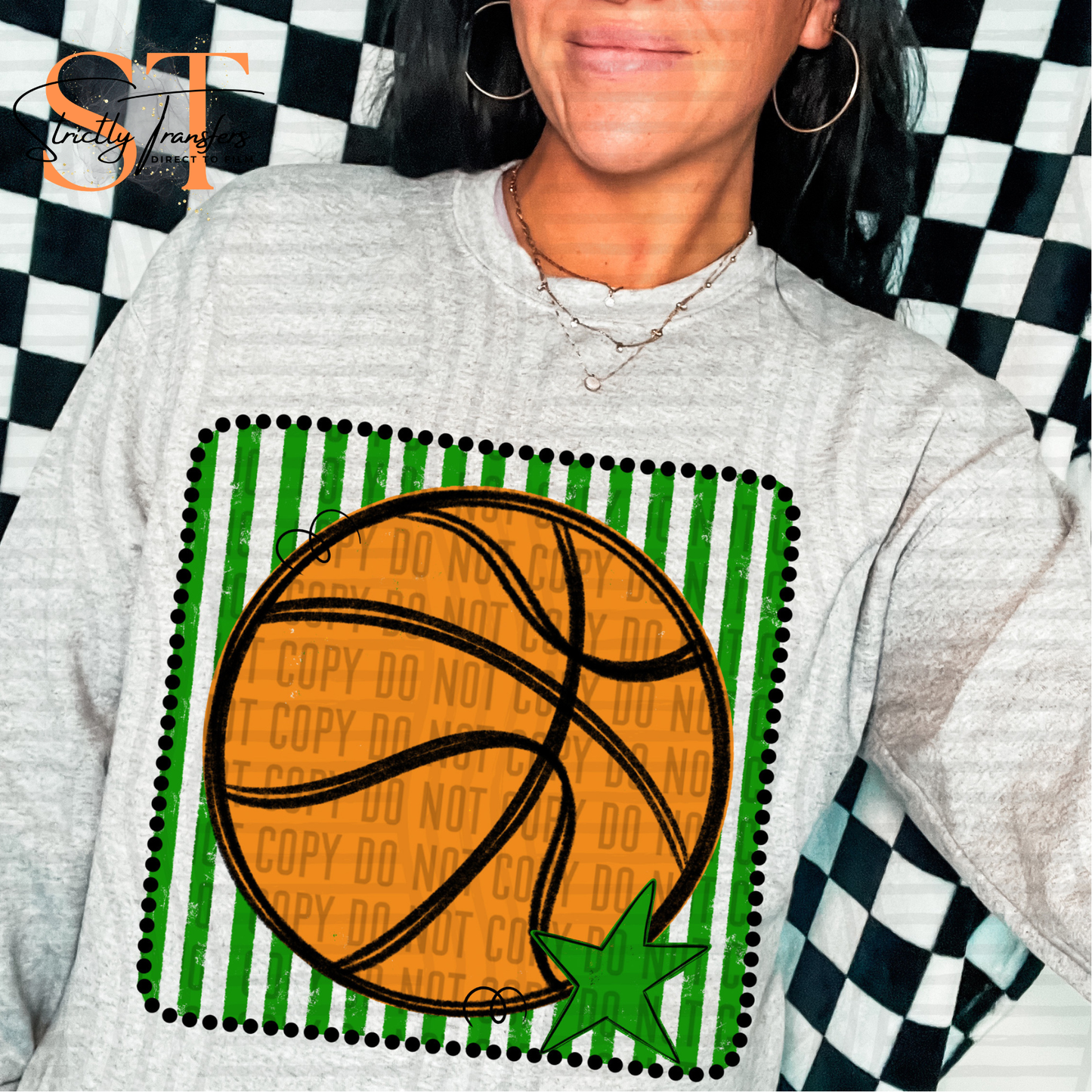 Distressed Basketball Squares- Multiple Colors Direct to Film Transfers