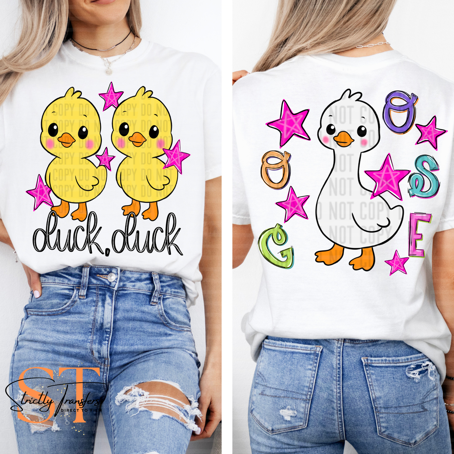 Duck Duck Goose Direct to Film Transfers