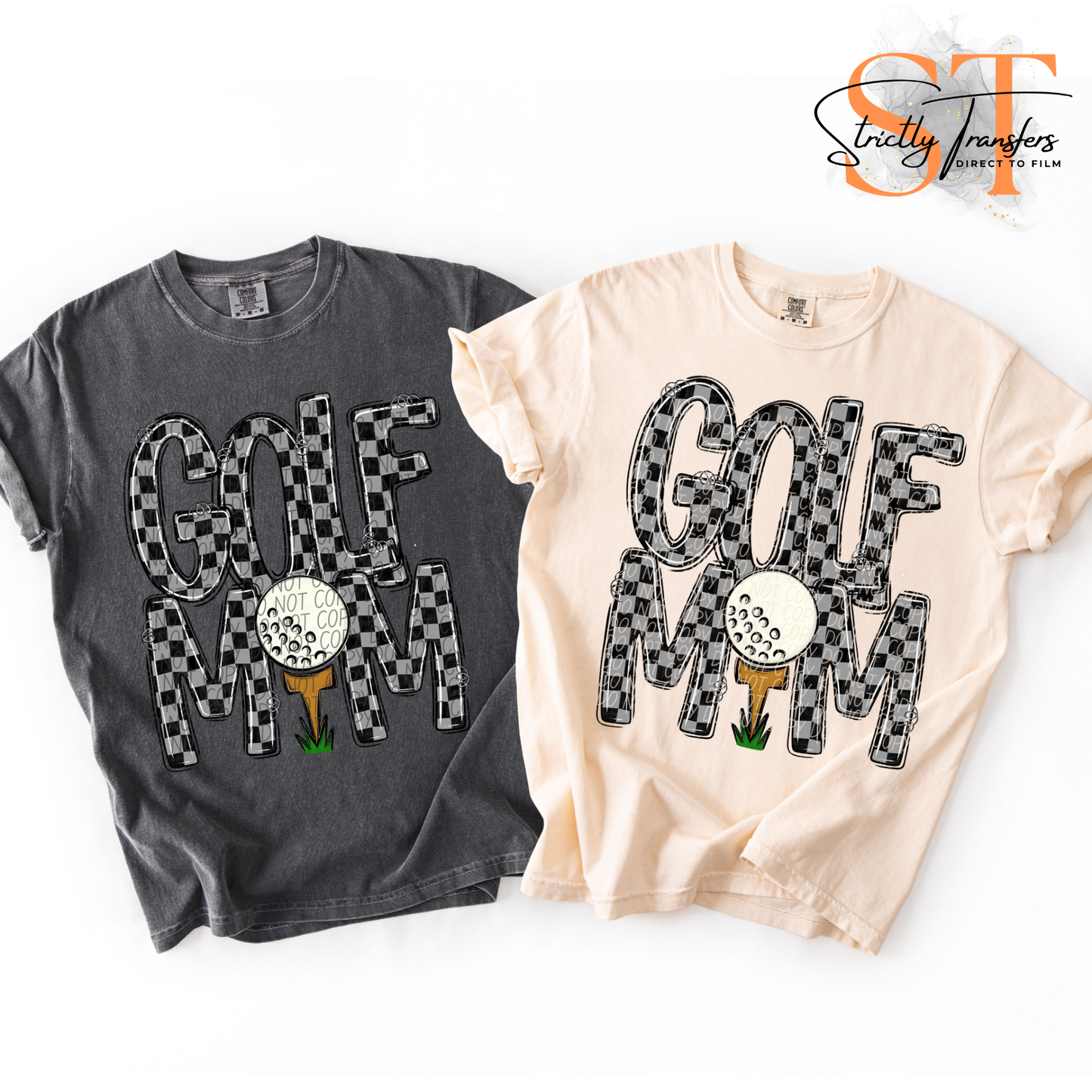 Golf Mom - 2 colors Direct to Film Transfers