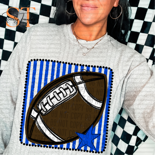 Distressed Football Squares- Multiple Colors Direct to Film Transfers