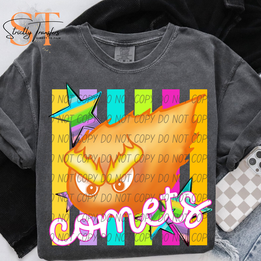 Comets Pastel Stripes - 2 Options Direct to Film Transfers