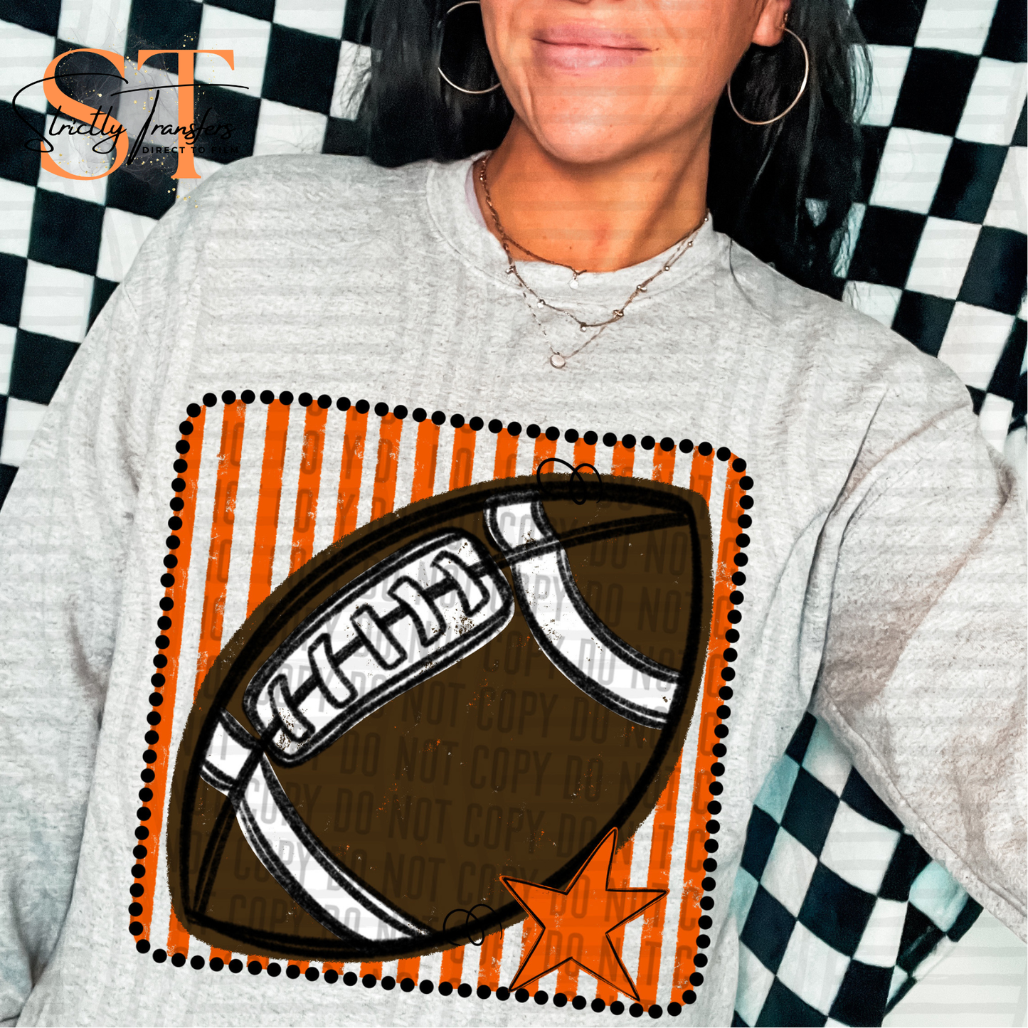 Distressed Football Squares- Multiple Colors Direct to Film Transfers