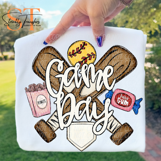 Game Day Softball - 2 options Direct to Film Transfers