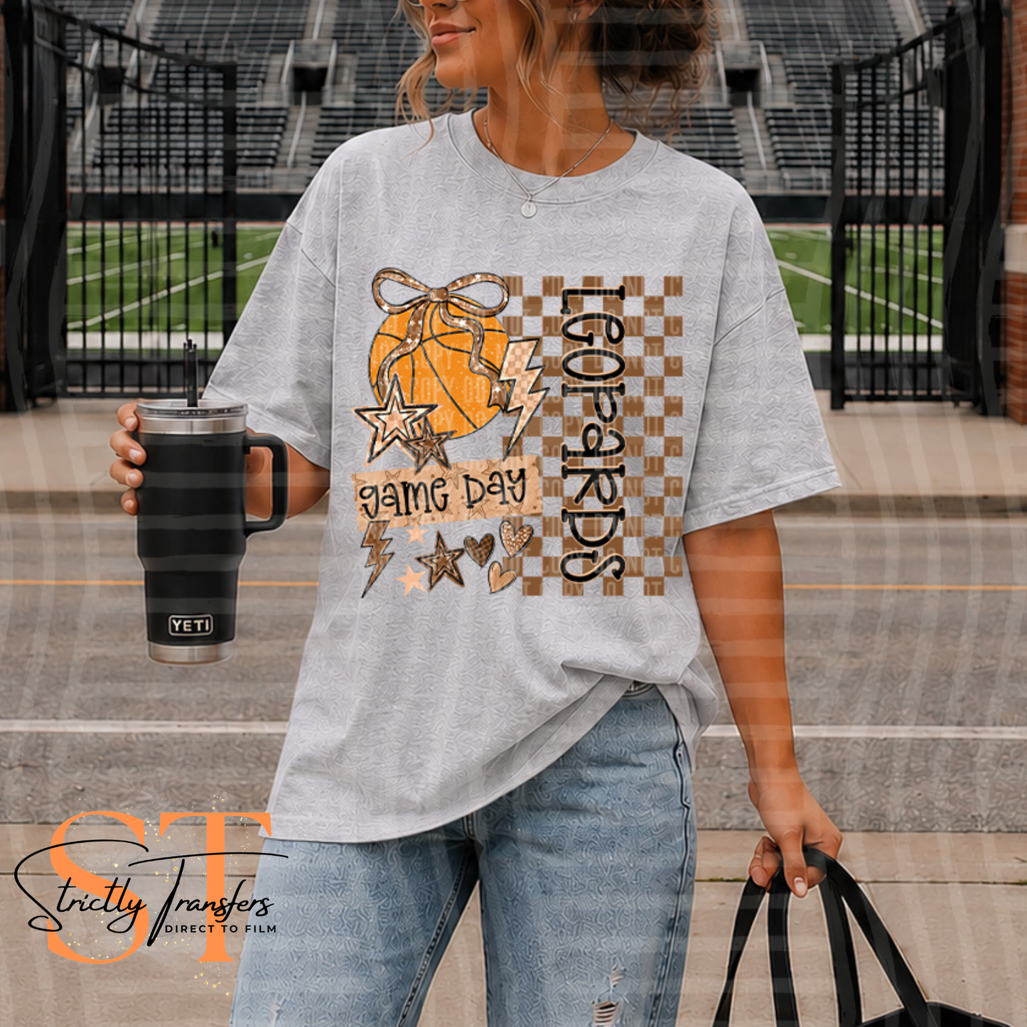 Glittery Game Day Basketball Mascots Direct to Film Transfers