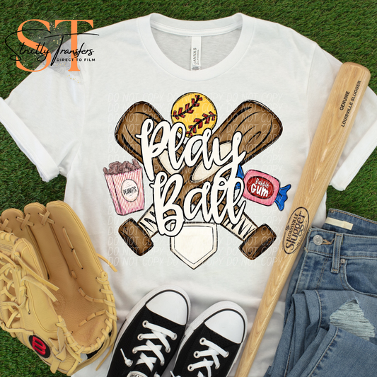 Play Ball Softball - 2 options Direct to Film Transfers