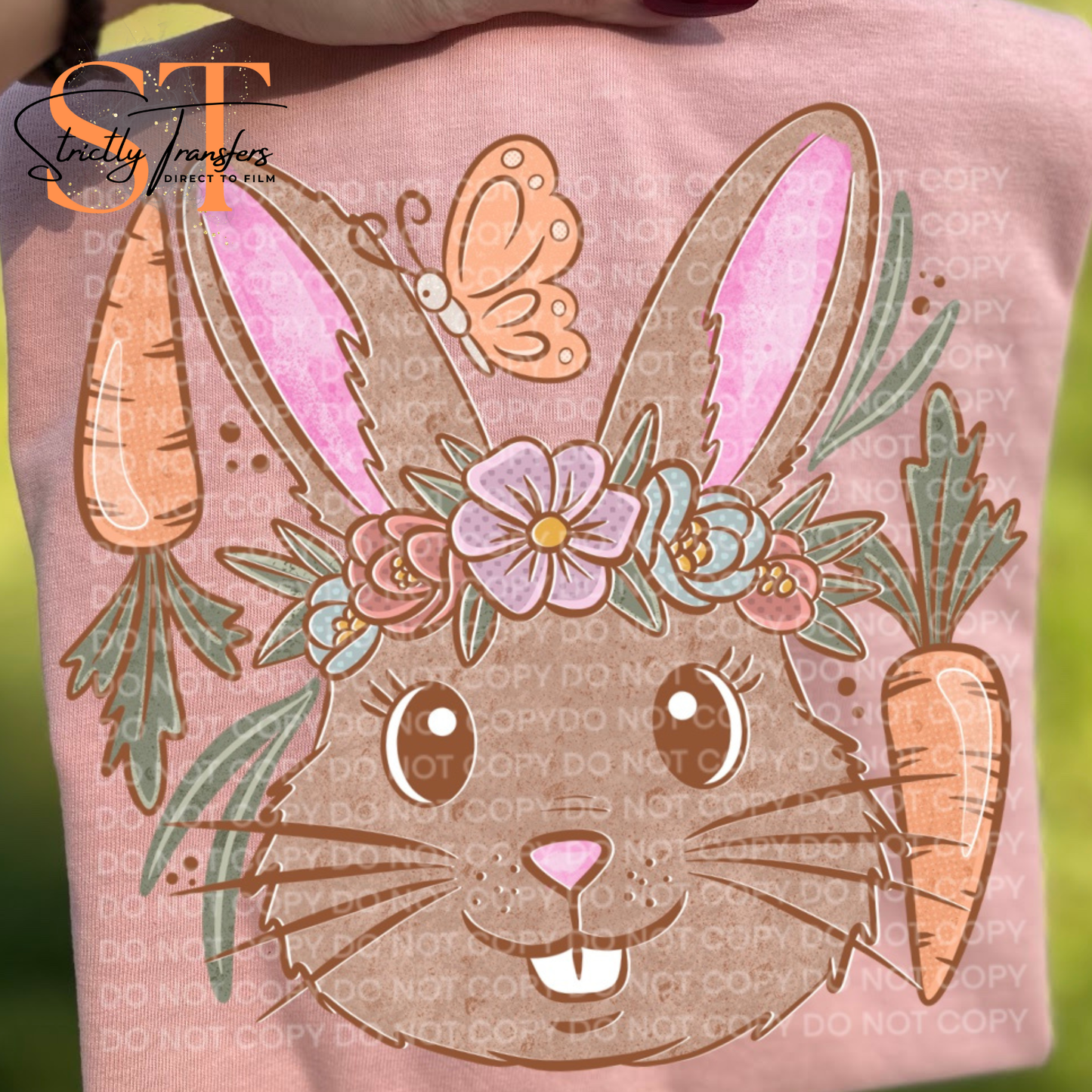 Drawn Bunny - 3 colors Direct to Film Transfers