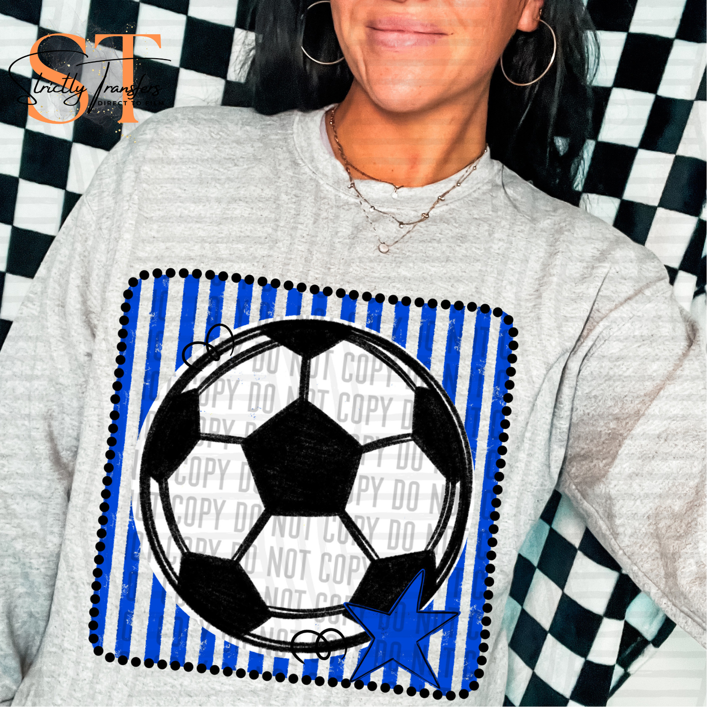 Distressed Soccer Squares- Multiple Colors Direct to Film Transfers