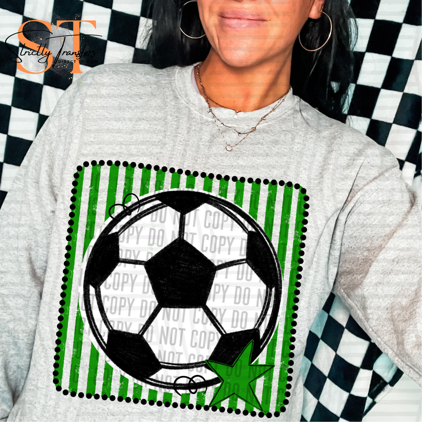Distressed Soccer Squares- Multiple Colors Direct to Film Transfers