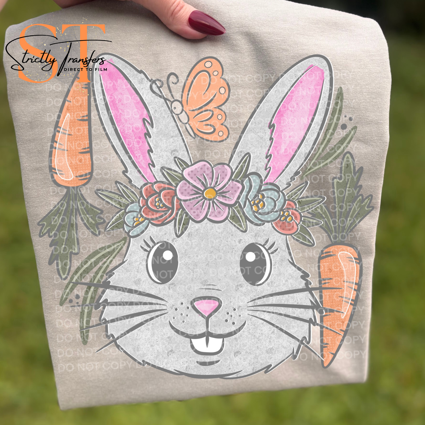 Drawn Bunny - 3 colors Direct to Film Transfers