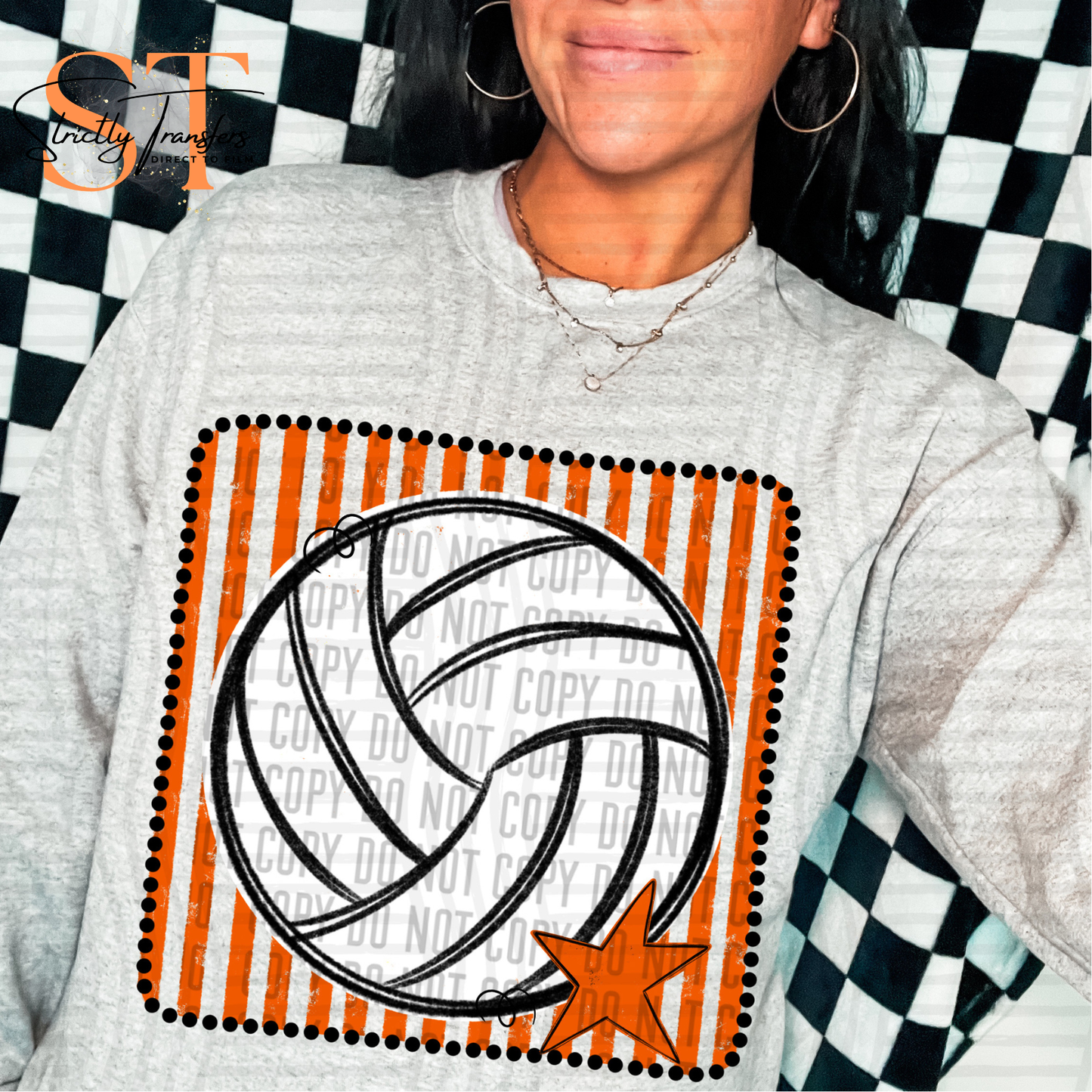 Distressed Volleyball Squares- Multiple Colors Direct to Film Transfers