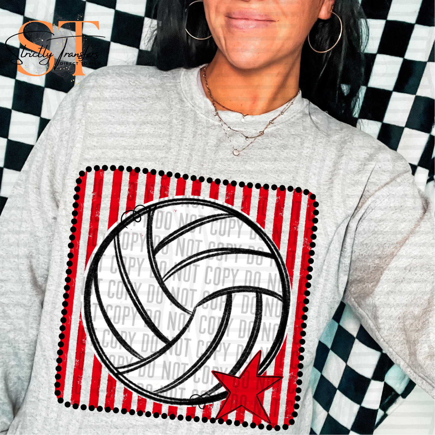 Distressed Volleyball Squares- Multiple Colors Direct to Film Transfers