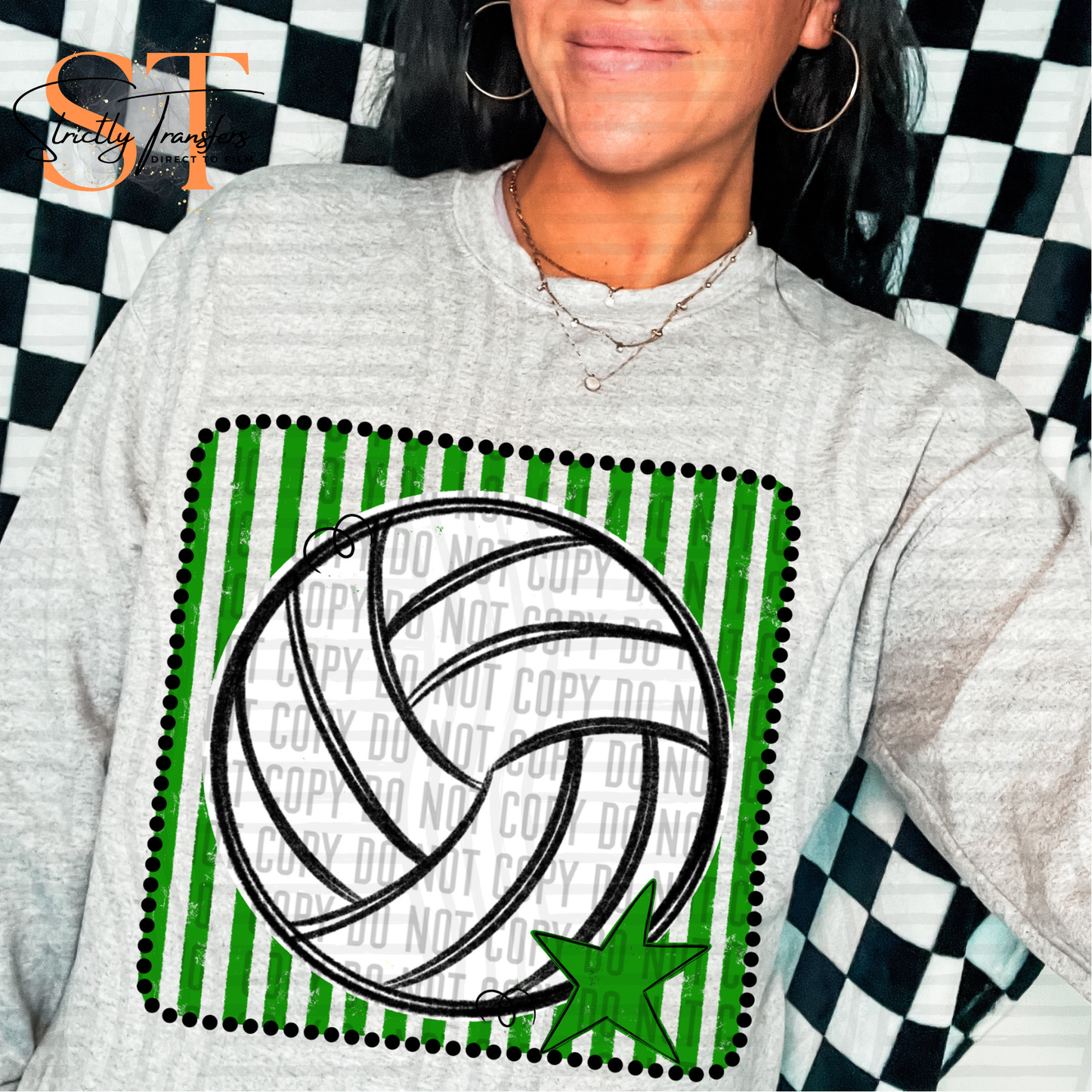 Distressed Volleyball Squares- Multiple Colors Direct to Film Transfers