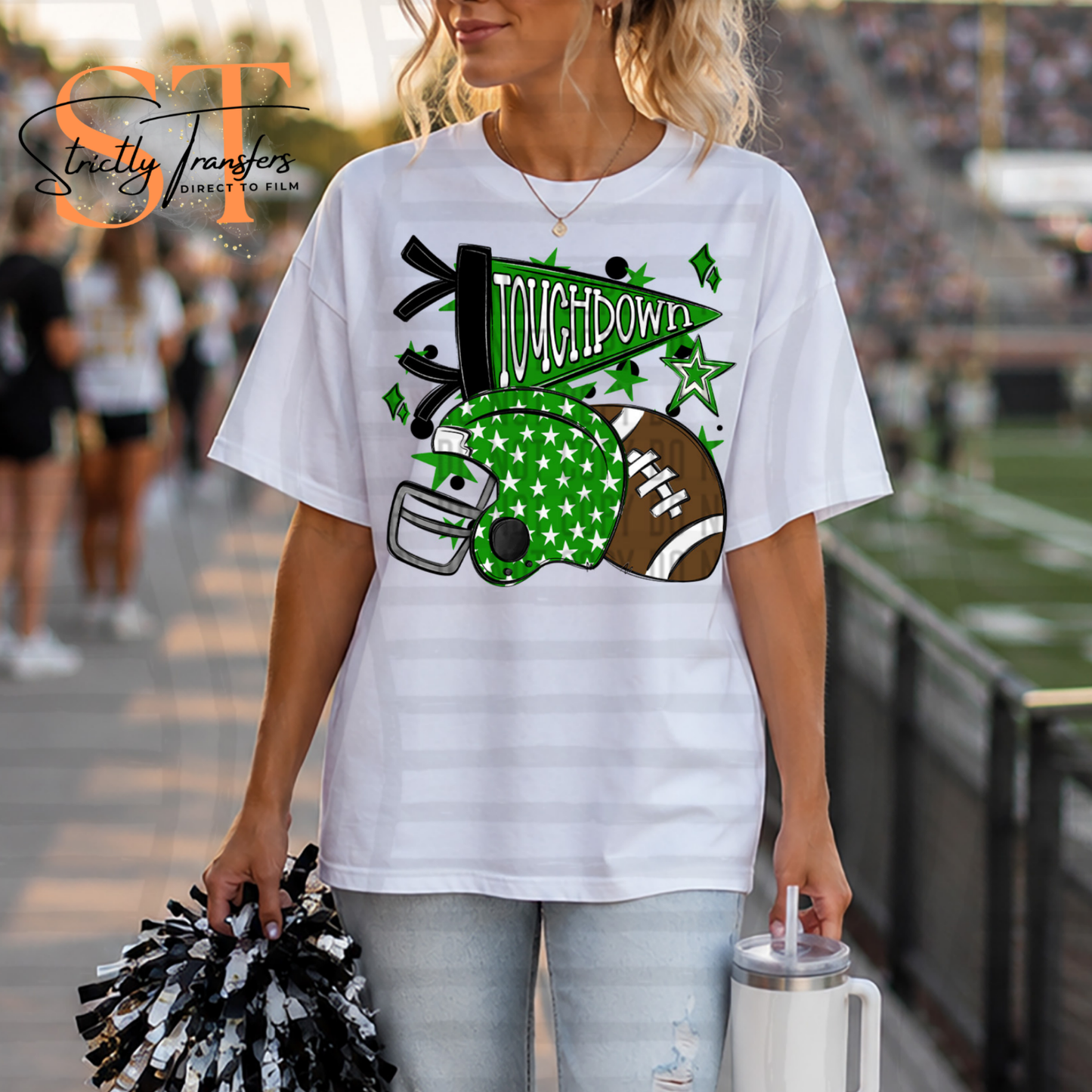 Touchdown Cheer Collage - 10 colors Direct to Film Transfers