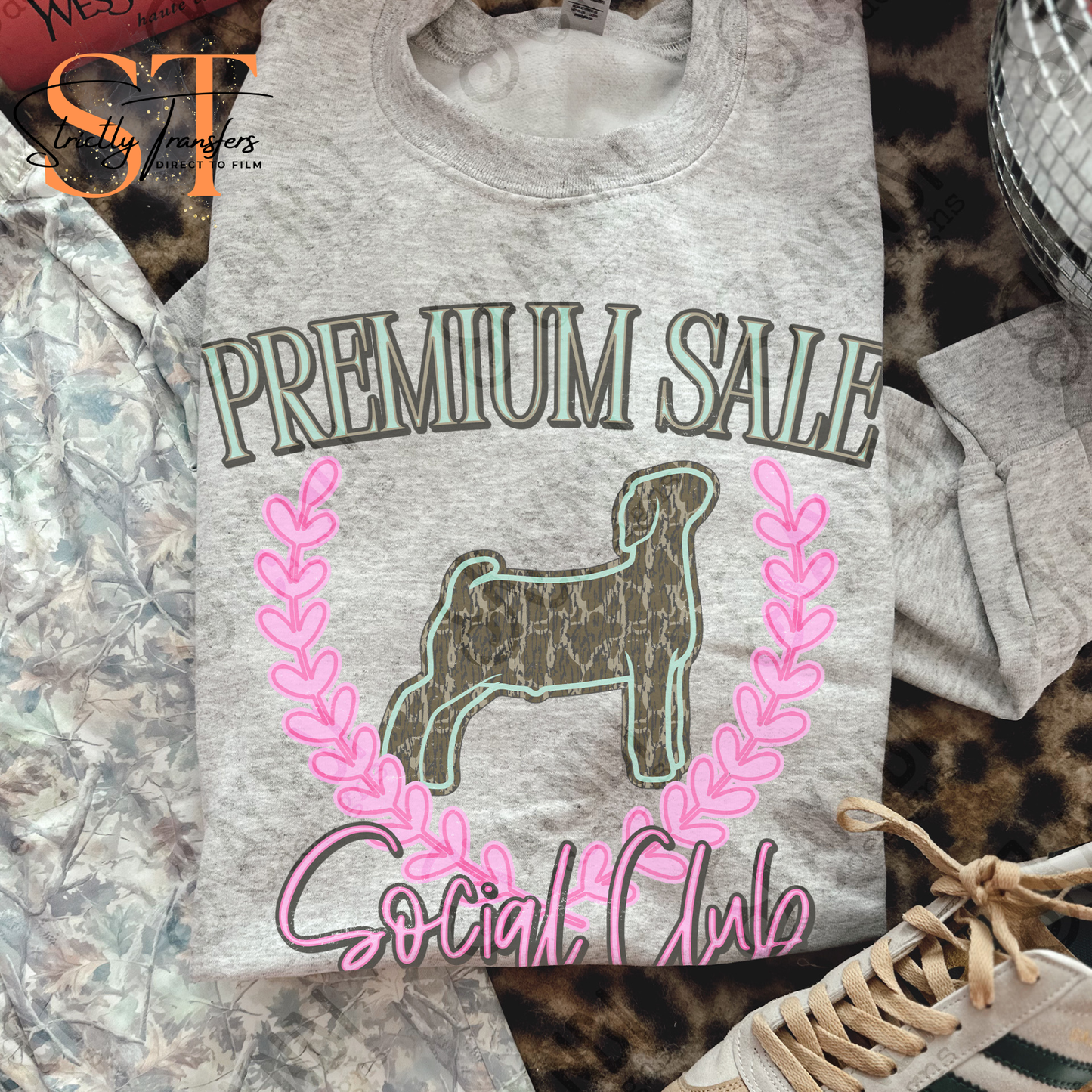 Premium Sale Social Club Camo- 6 Animal Options Direct to Film Transfers