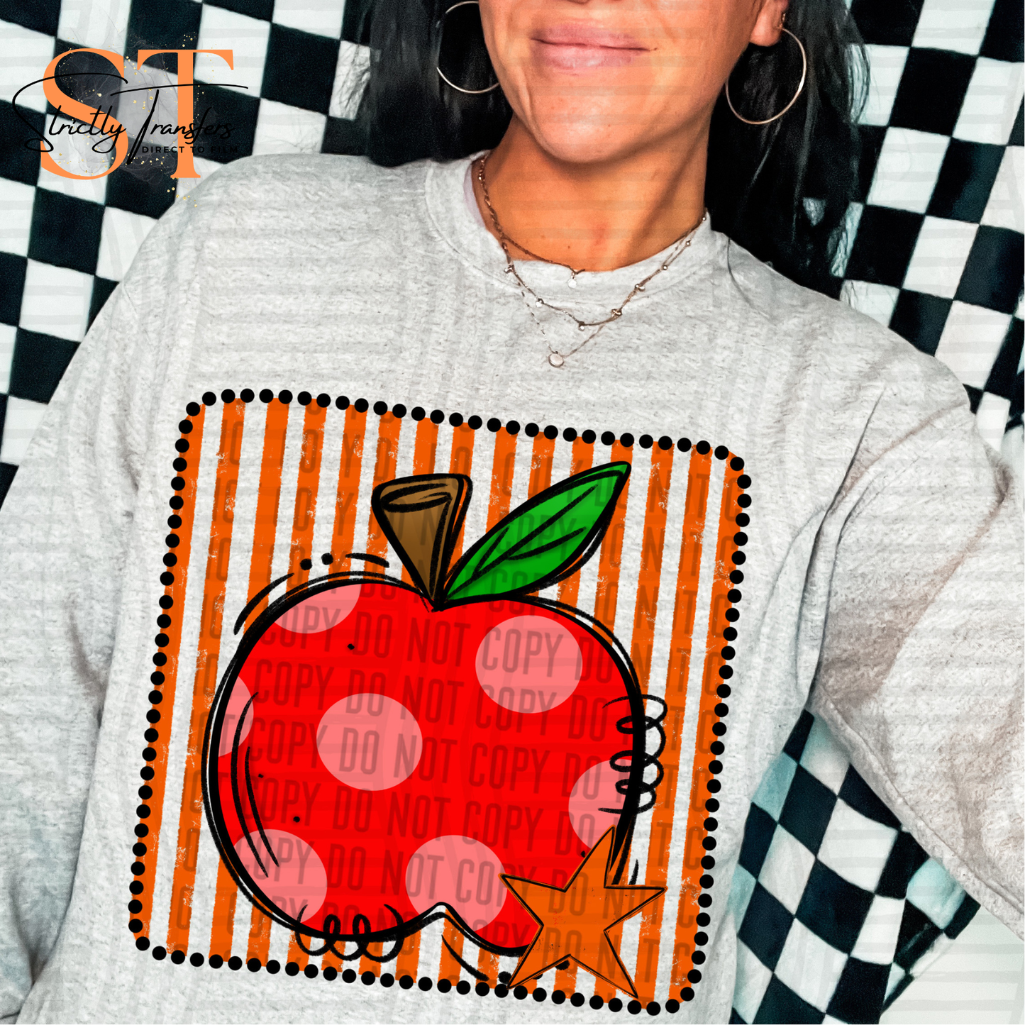 Distressed Apple Squares- Multiple Colors Direct to Film Transfers