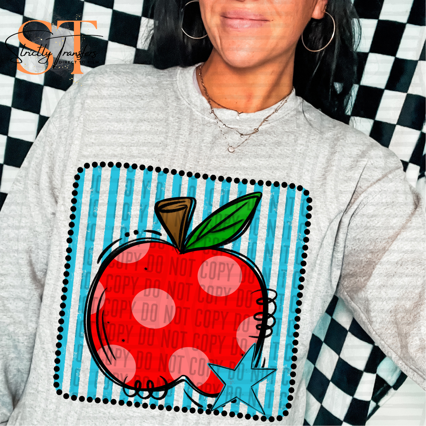 Distressed Apple Squares- Multiple Colors Direct to Film Transfers