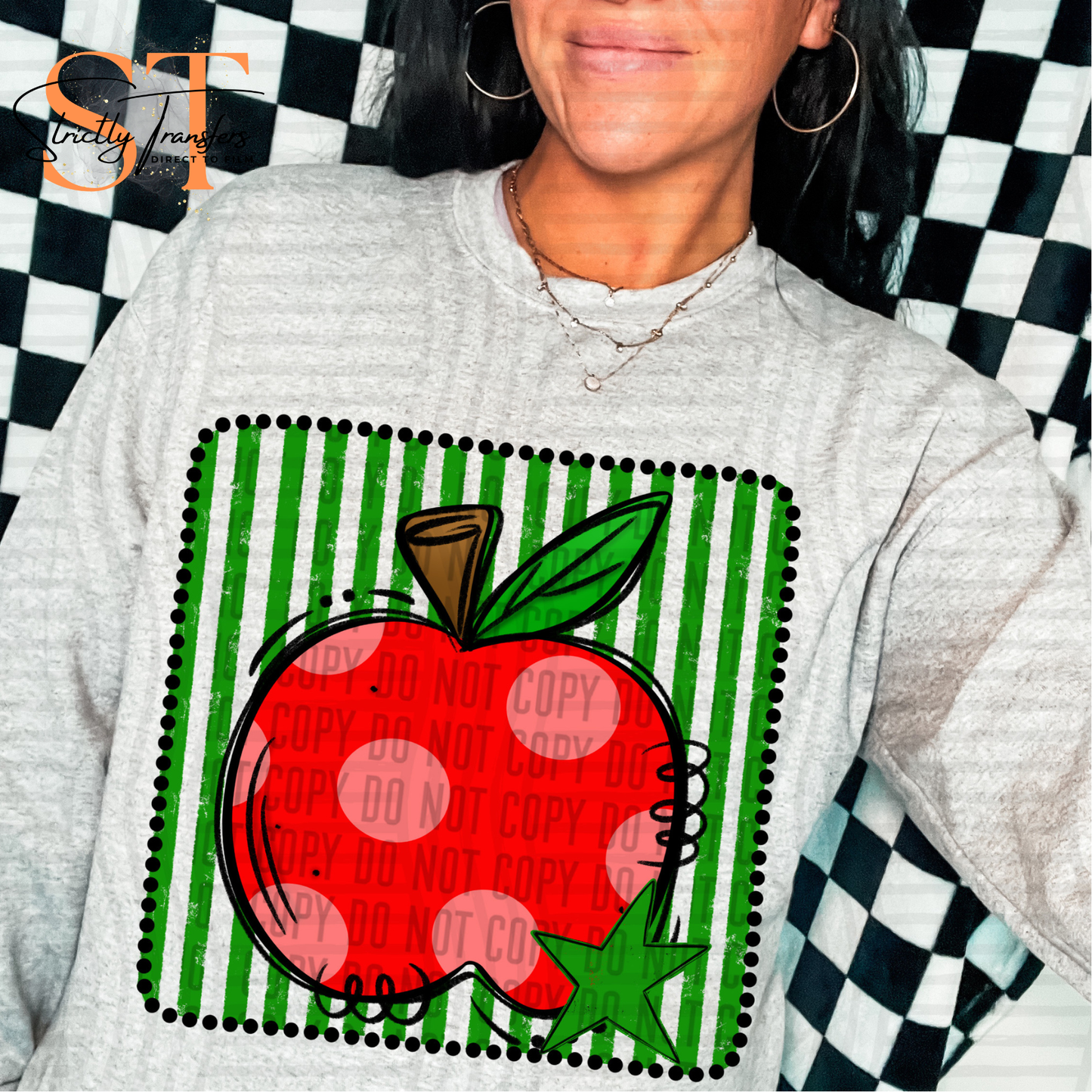 Distressed Apple Squares- Multiple Colors Direct to Film Transfers