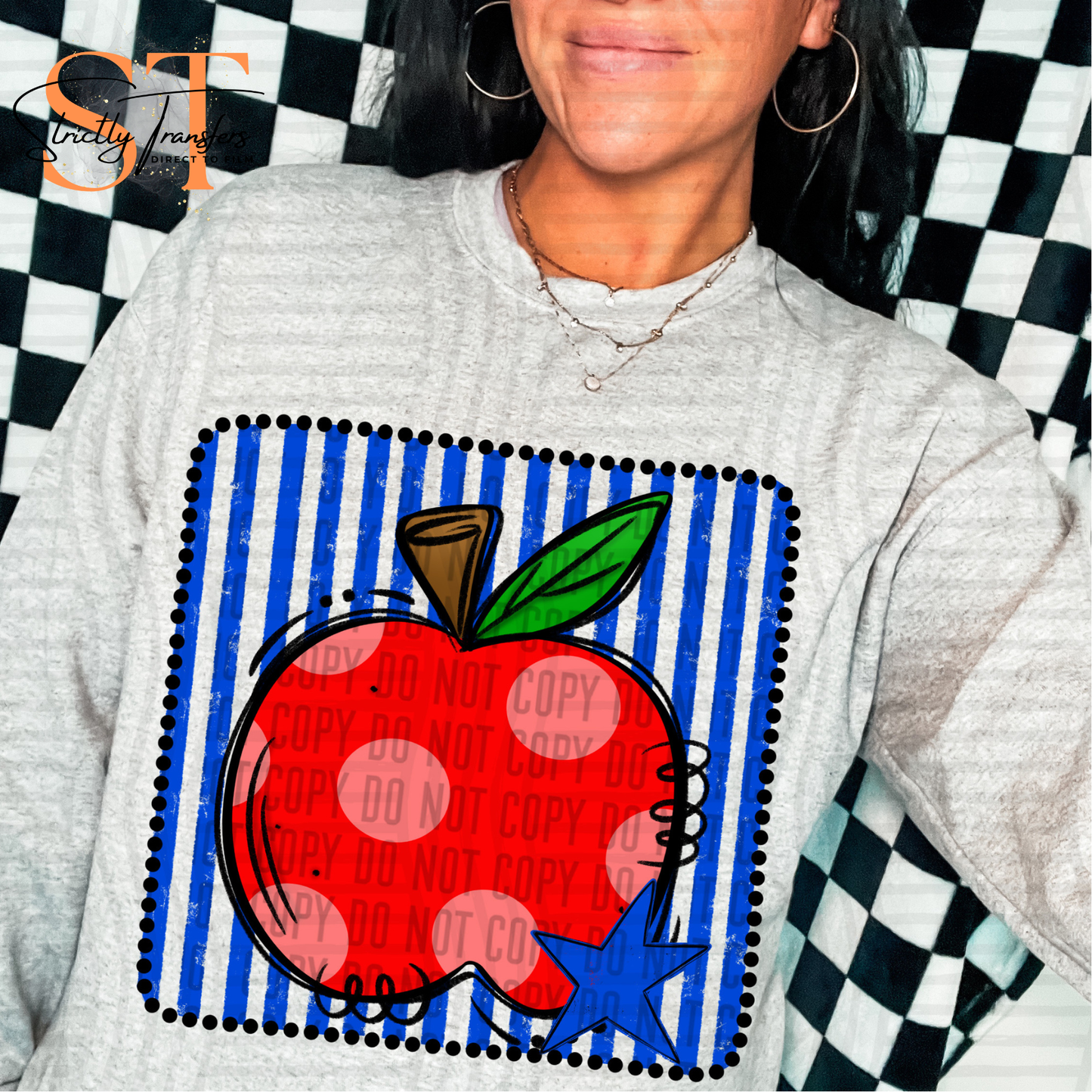 Distressed Apple Squares- Multiple Colors Direct to Film Transfers