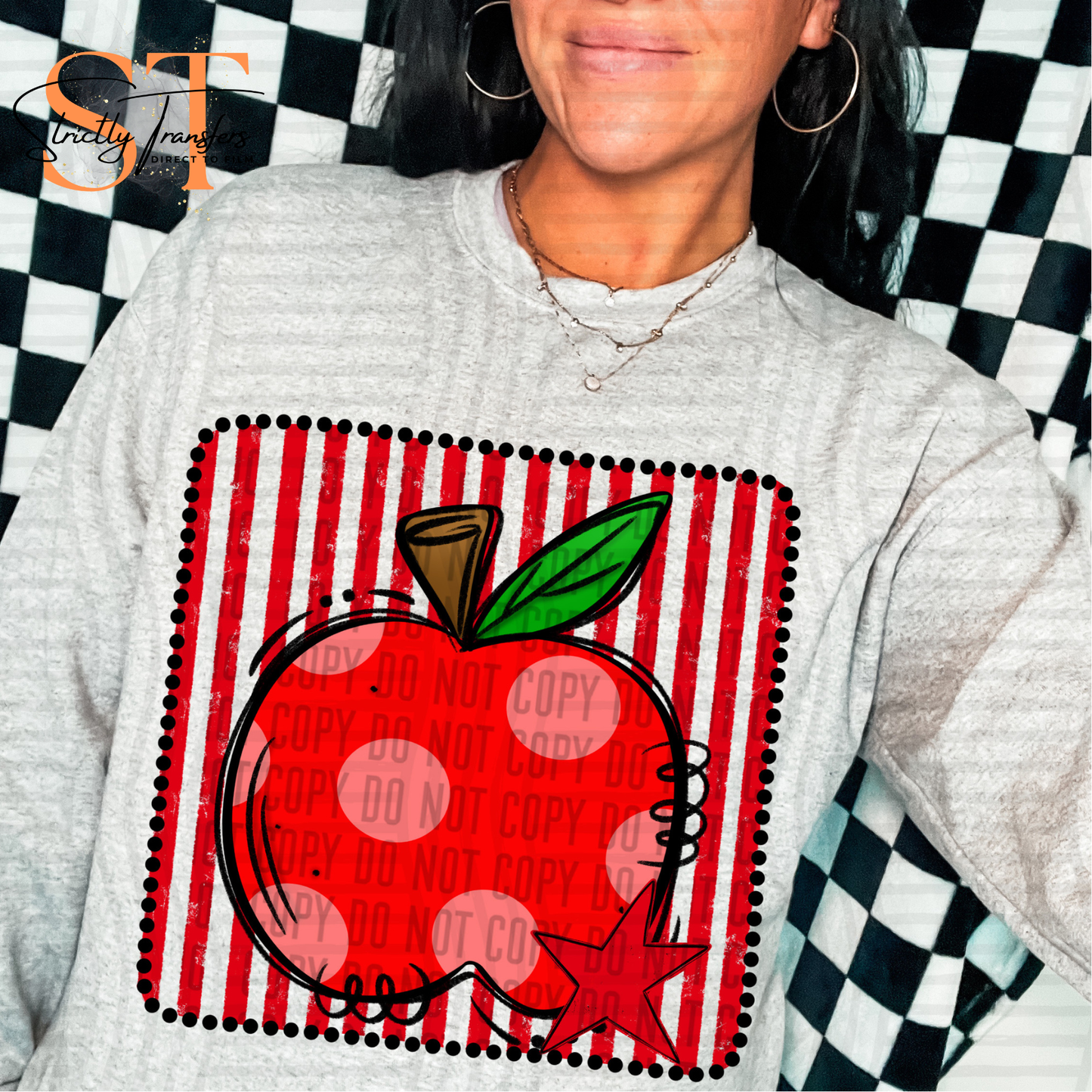 Distressed Apple Squares- Multiple Colors Direct to Film Transfers