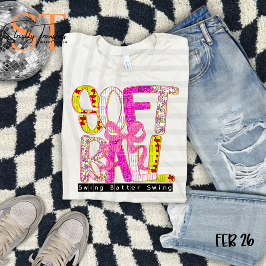 Softball Bright- 2 options Direct to Film Transfers