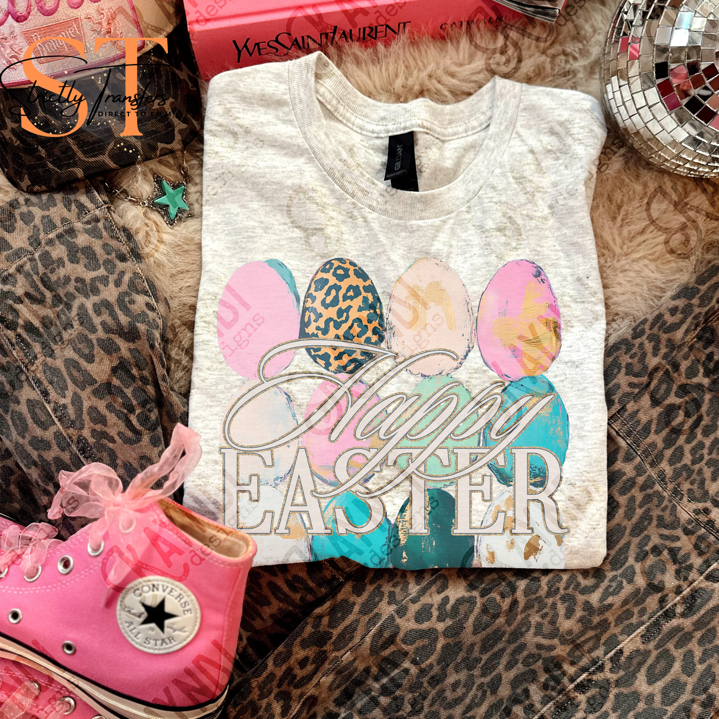 Happy Easter Eggs Direct to Film Transfers