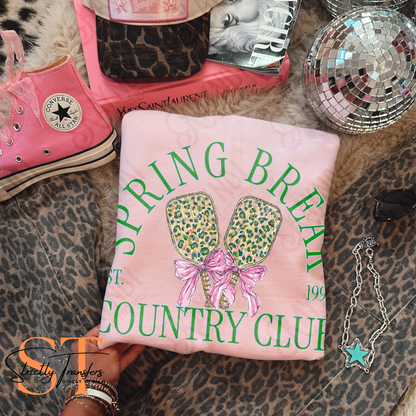 Spring Break Country Club Pickle Ball Direct to Film Transfers