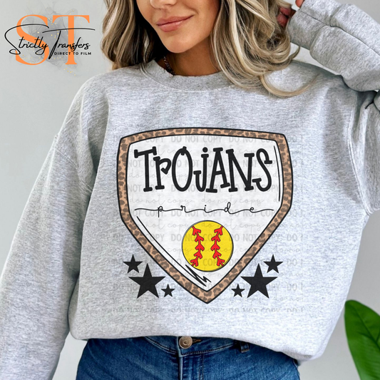 Trojans Softball Pride Direct to Film Transfers