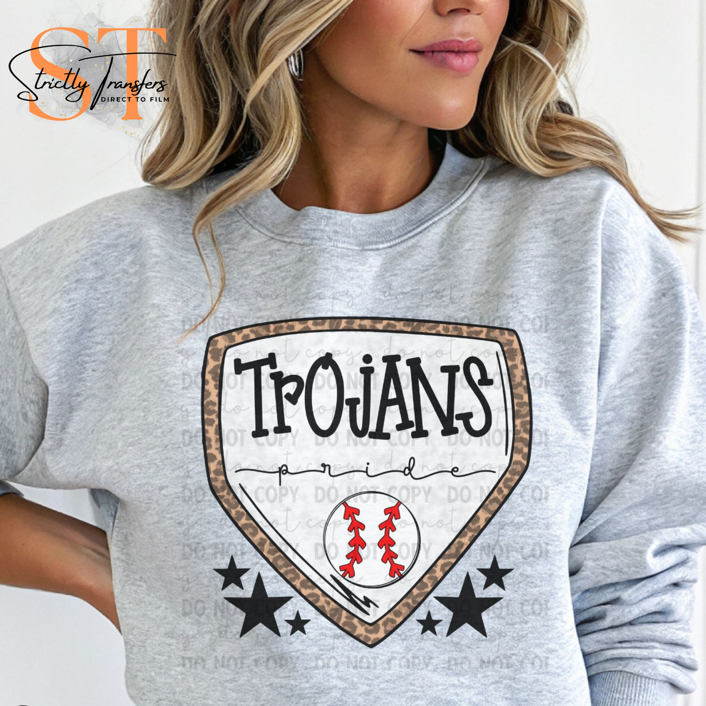 Trojans Baseball Pride Direct to Film Transfers
