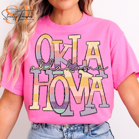 Oklahoma Pastel Direct to Film Transfers