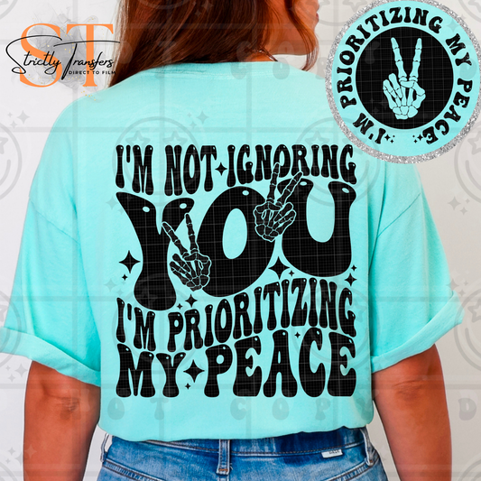 I'm not Ignoring You- pocket design included Direct to Film Transfers