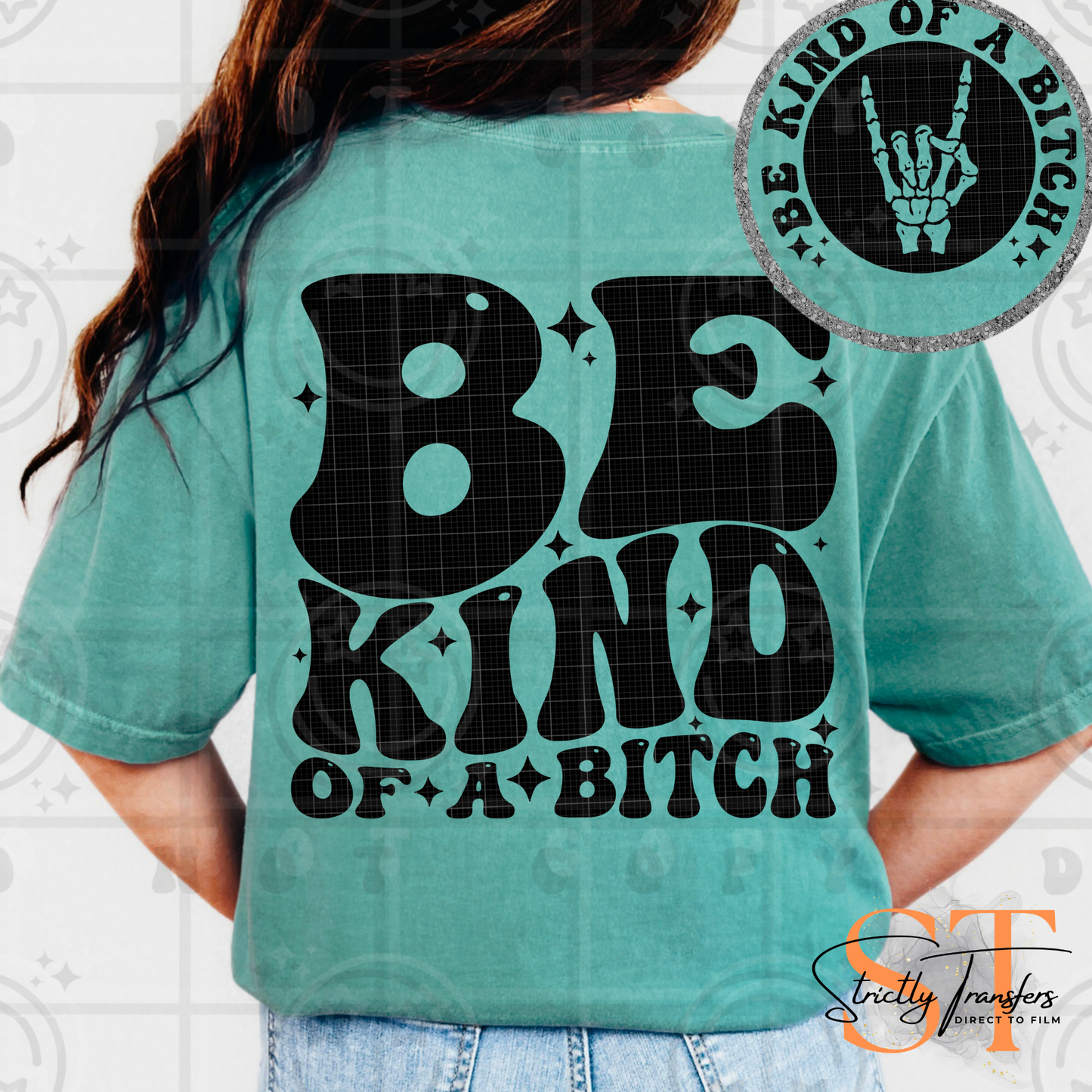 Be Kind - pocket design included Direct to Film Transfers