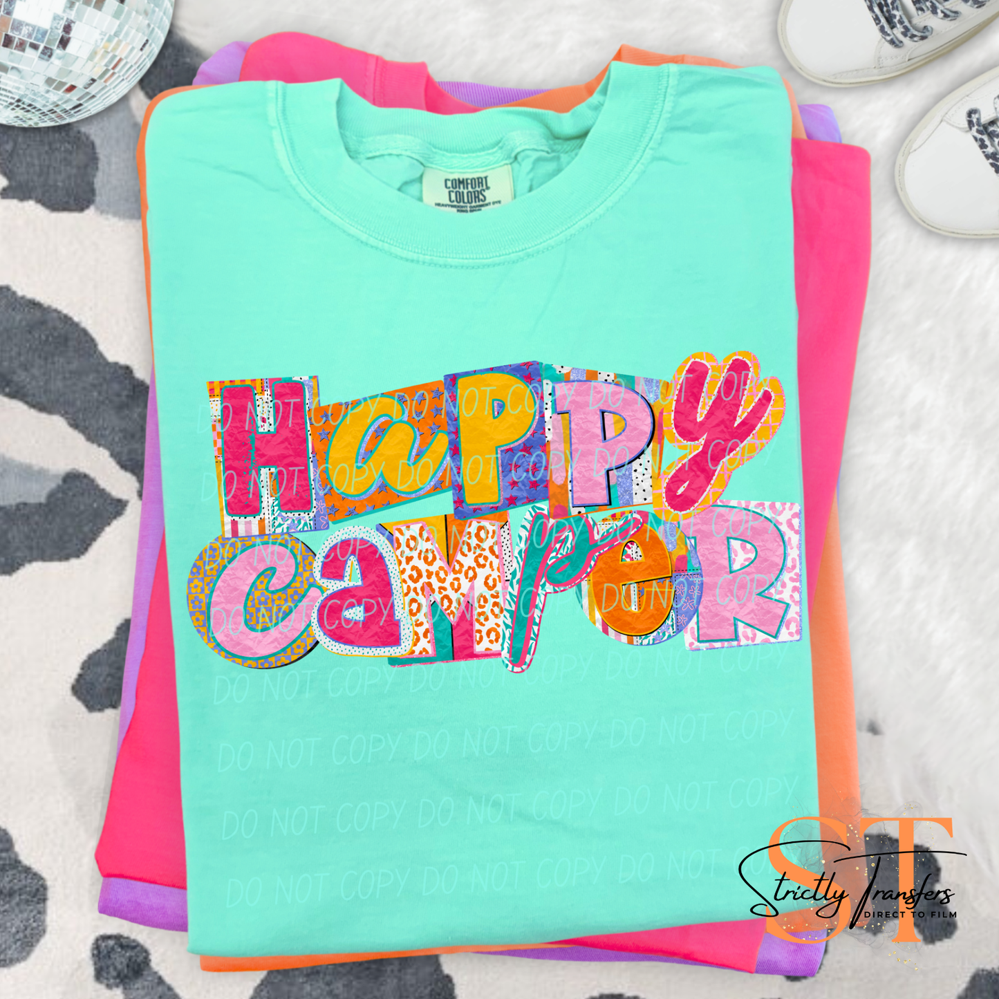 Happy Camper Direct to Film Transfers