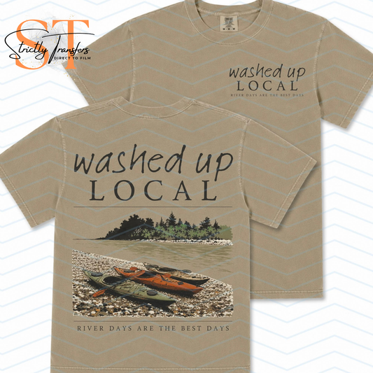 Washed Up Local - pocket detail included Direct to Film Transfers