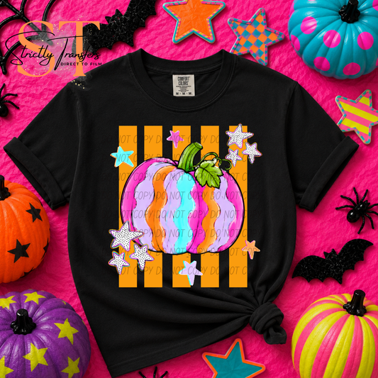Wavy Pumpkin Direct to Film Transfers