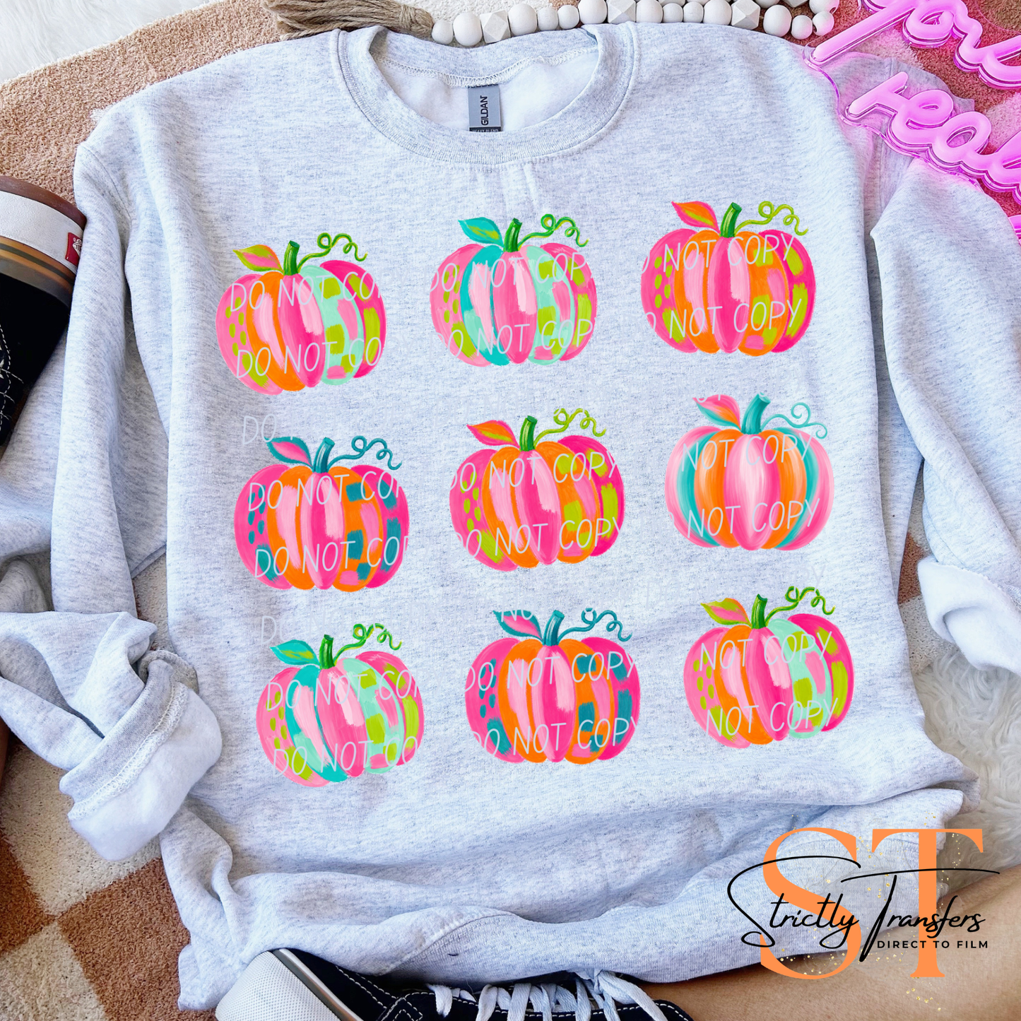 Painted Pumpkins Direct to Film Transfers