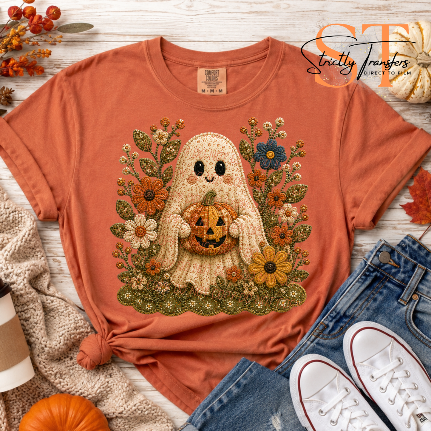 Ghostie Pumpkin Direct to Film Transfers