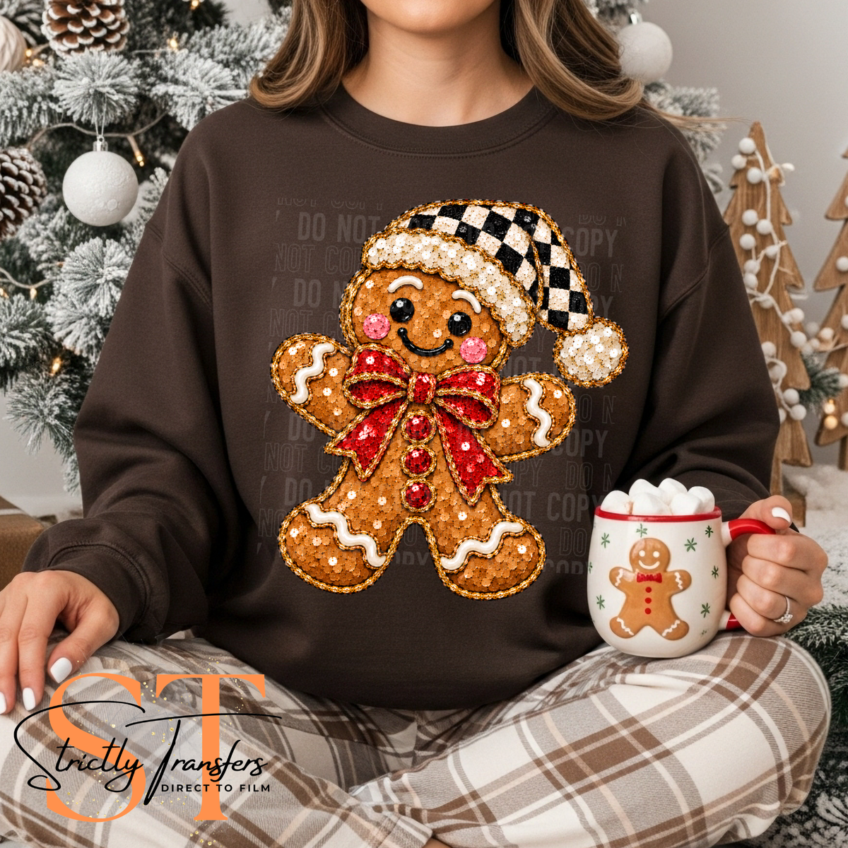 Gingerbread Faux Sequin Direct to Film Transfers