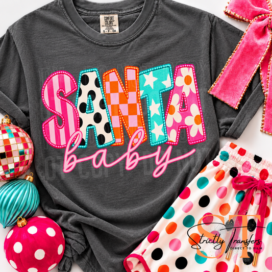 Colorful Santa Baby Direct to Film Transfers