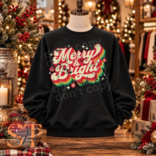 Merry & Bright Retro Direct to Film Transfers