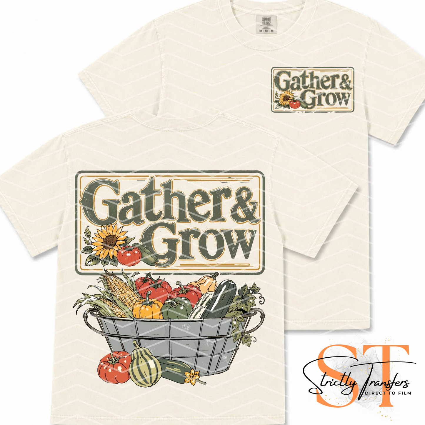Gather & Grow - pocket design included Direct to Film Transfers